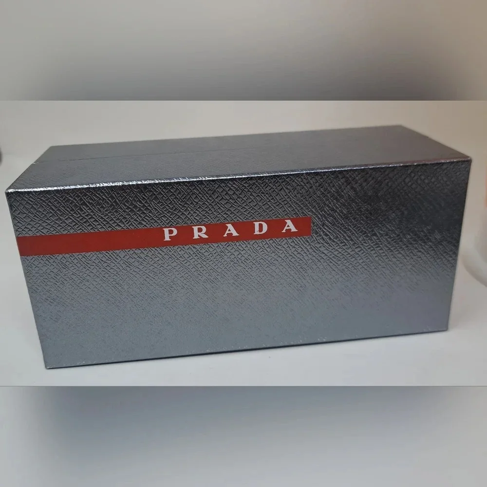 NWT Prada Linea Rossa Black Black Sport Rectangle SPS 04O 1BO-1A1 58-16-140 - Picture 3 of 16